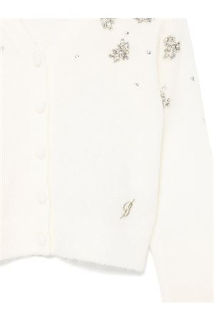 cardigan in lana bianco MISS BLUMARINE KIDS | IF4006MA39P10602